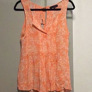 Sanctuary Orange  Pleated Sleeveless Tank Top